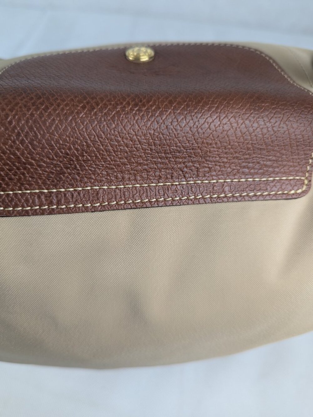 Authentic Longchamp Le Pliage Tote Bag Beige - Nylon Leather - Preowned Nice - Picture 6 of 16